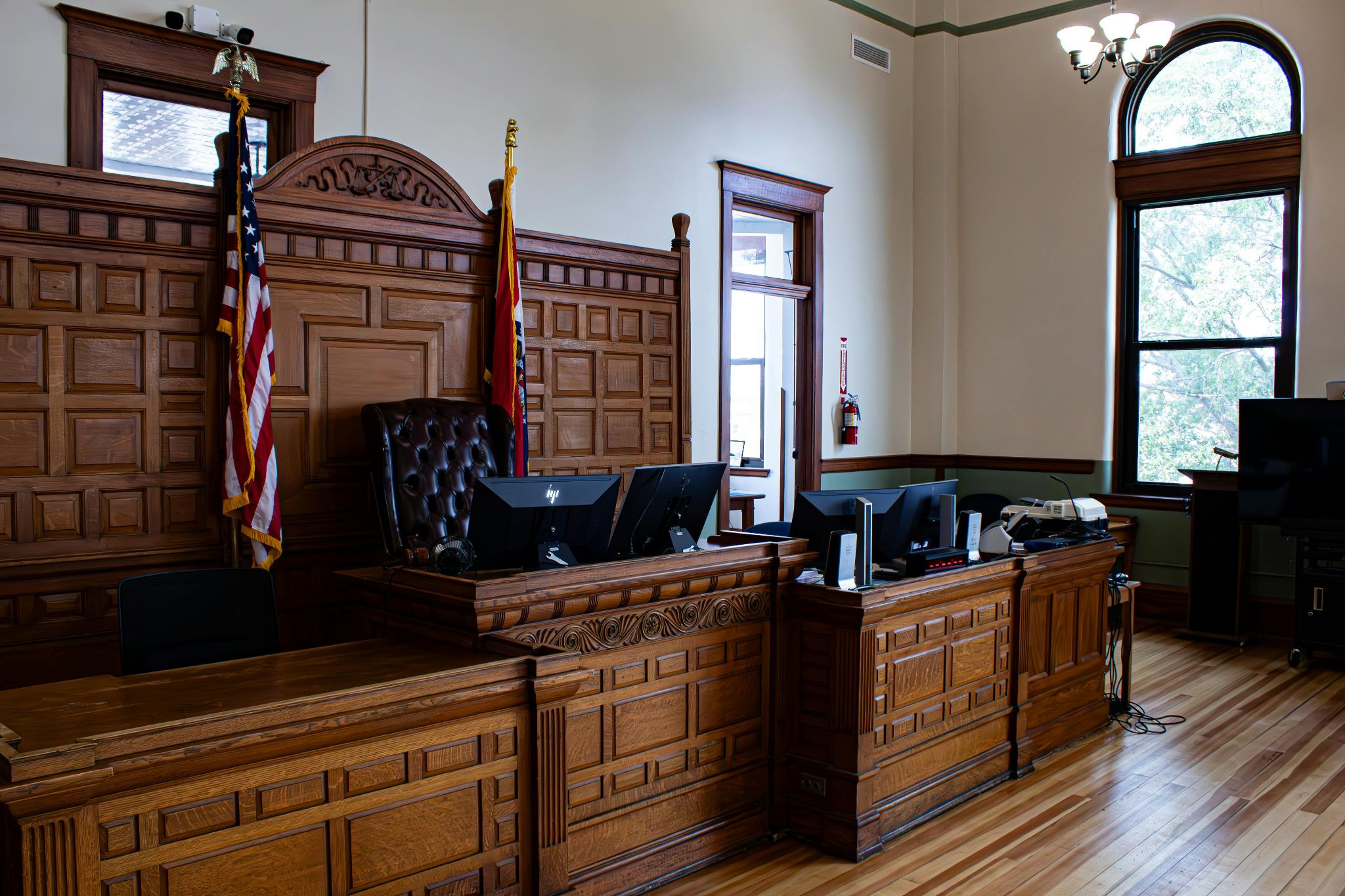 Courtroom with Flags
